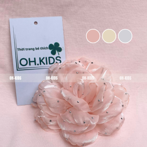 Kẹp tóc cho bé gái BÔNG HOA ĐÍNH ĐÁ handmade by OH KIDS