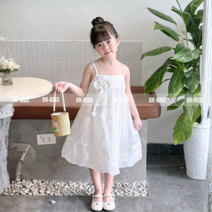 Váy Công Chúa 2 Dây Bé Gái, Thêu Hoa Nổi, Bồng Bềnh,Nhẹ Nhàng,Đi Chơi, Sinh Nhật OH KIDS OH29